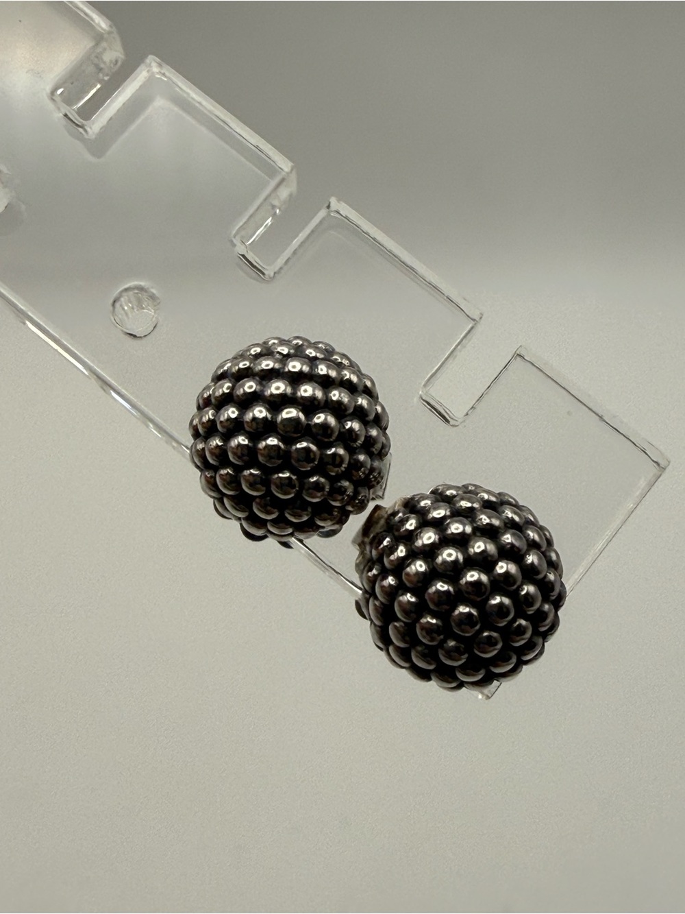 LAGOS Signature Caviar Sterling Silver and 14k Gold Post Earrings Studs, Classic